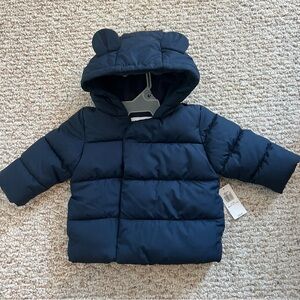 Navy Blue Puffer Jacket with Hood - Old Navy